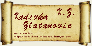 Kadivka Zlatanović vizit kartica